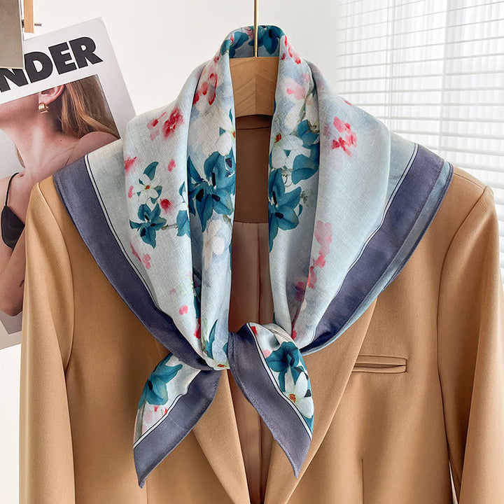 Bufanda cuadrada fina con estampados variados para mujer - Estilo #36 - image 35