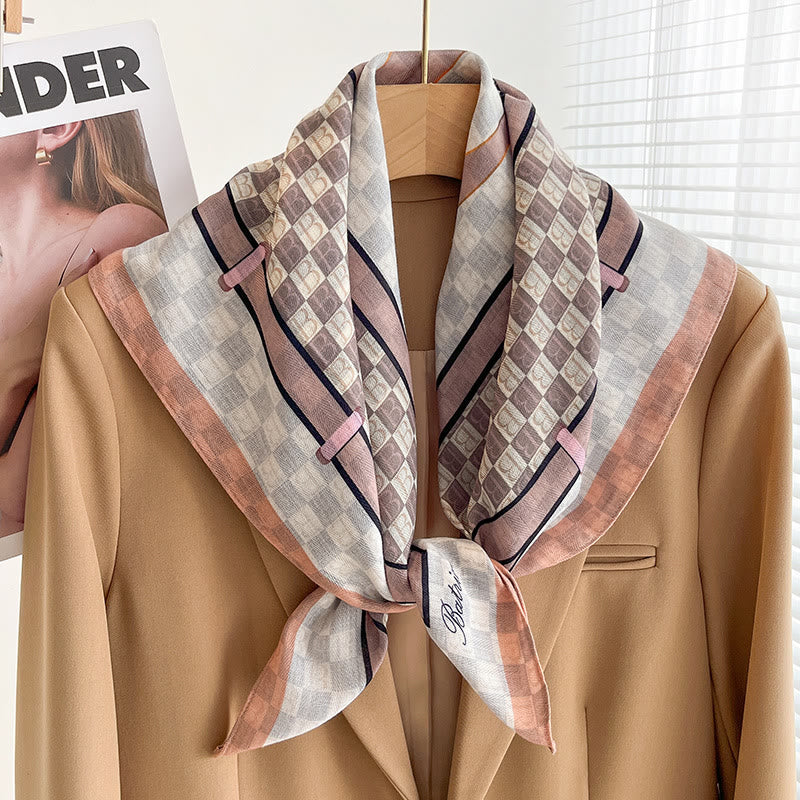 Bufanda cuadrada fina con estampados variados para mujer - Estilo #44 - image 43