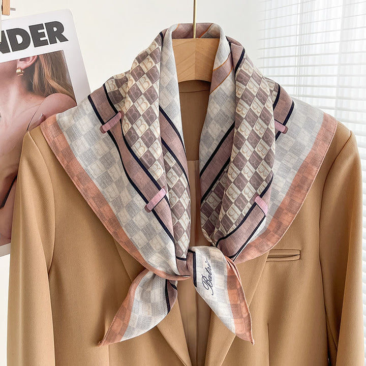 Bufanda cuadrada fina con estampados variados para mujer - Estilo #44 - image 43