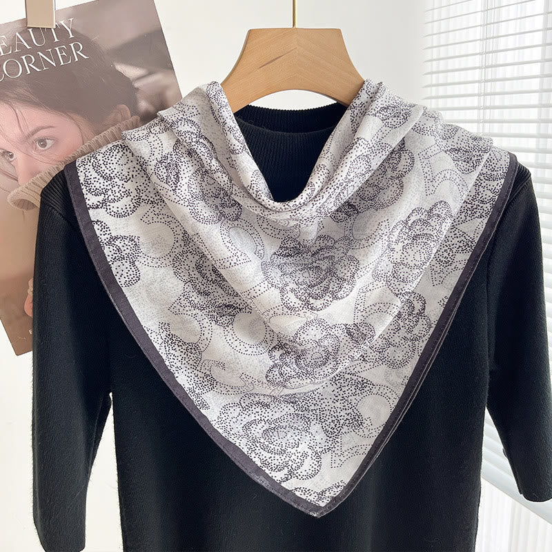 Bufanda cuadrada fina con estampados variados para mujer - Estilo #37 - image 36