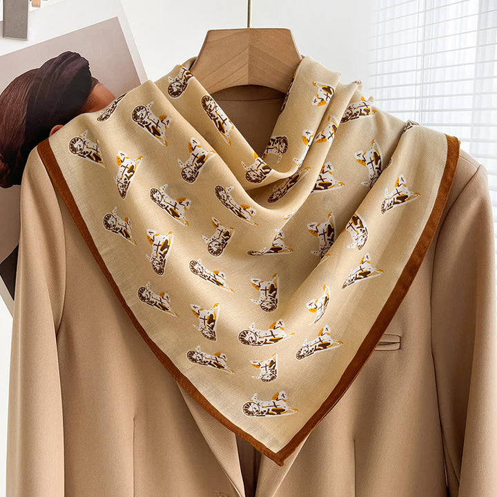 Bufanda cuadrada fina con estampados variados para mujer - Estilo #22 - image 21