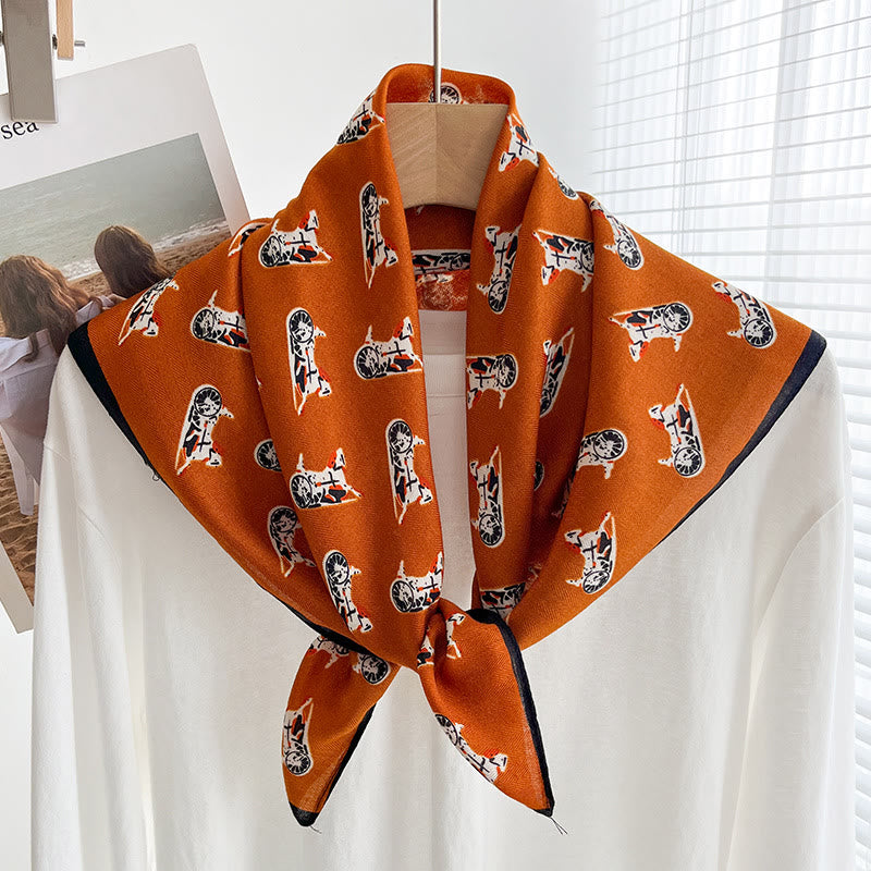 Bufanda cuadrada fina con estampados variados para mujer - Estilo #24 - image 23