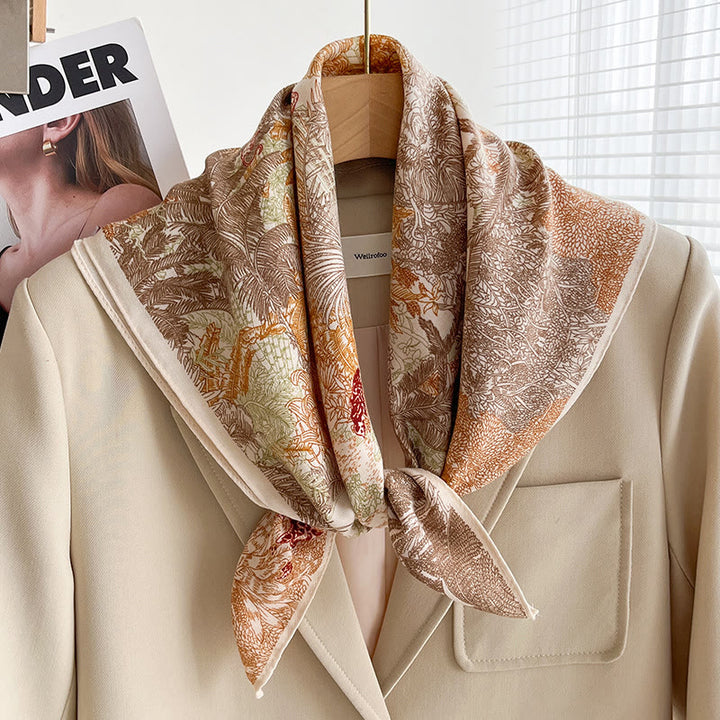 Bufanda cuadrada fina con estampados variados para mujer - Estilo #19 - image 18