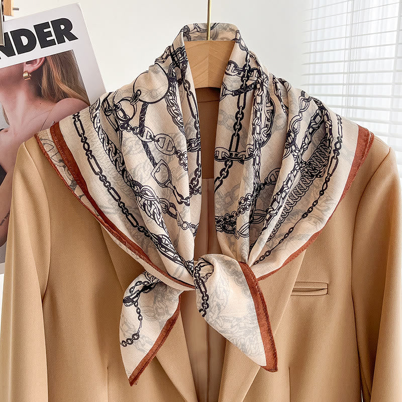 Bufanda cuadrada fina con estampados variados para mujer - Estilo #43 - image 42