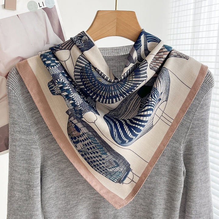 Bufanda cuadrada fina con estampados variados para mujer - Estilo #45 - image 44