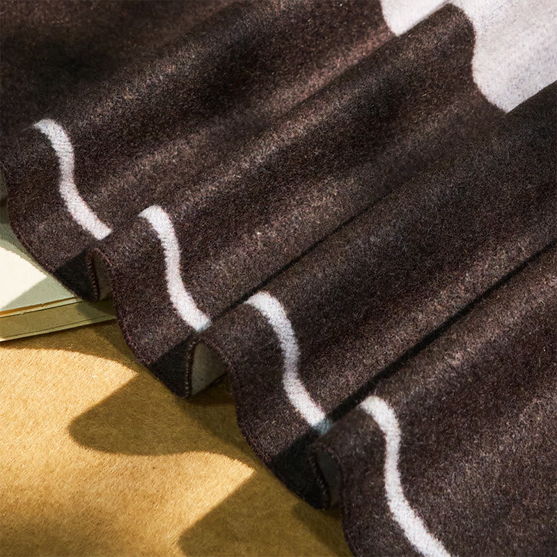 Bufanda clásica de rayas con borlas cálidas para hombre - image 4