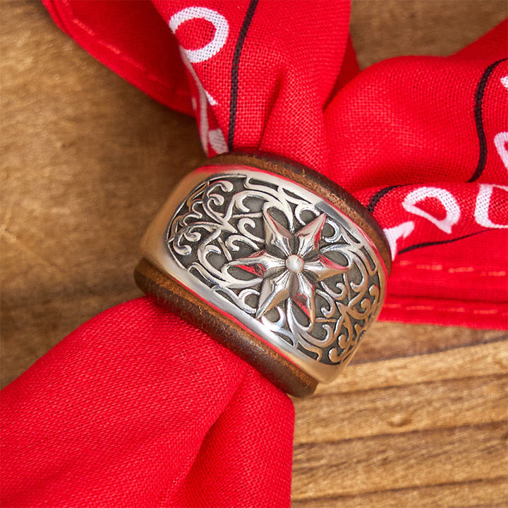 Pañuelo de bolsillo con estampado de anacardos y botón redondo hexagrama - image 10