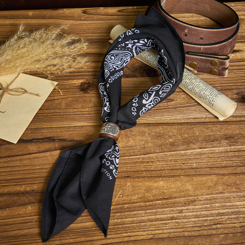 Pañuelo de bolsillo con estampado de anacardos y botón redondo hexagrama - image 14