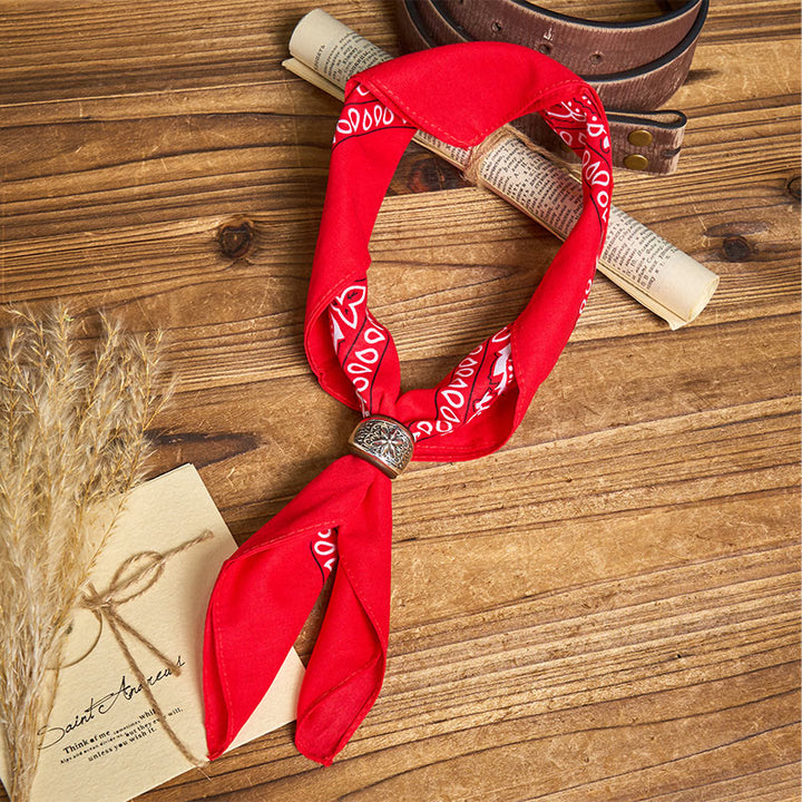 Pañuelo de bolsillo con estampado de anacardos y botón redondo hexagrama - image 8