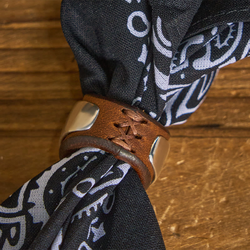 Pañuelo de bolsillo con estampado de anacardos y botón redondo hexagrama - image 17