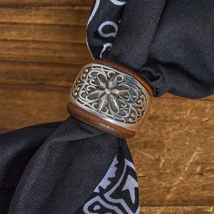 Pañuelo de bolsillo con estampado de anacardos y botón redondo hexagrama - image 16