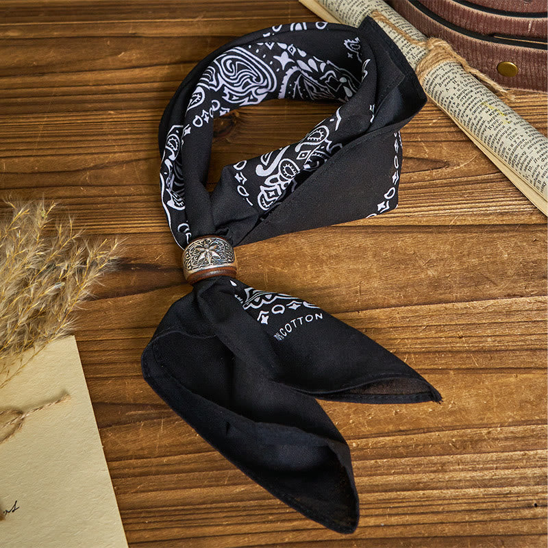 Pañuelo de bolsillo con estampado de anacardos y botón redondo hexagrama - image 15