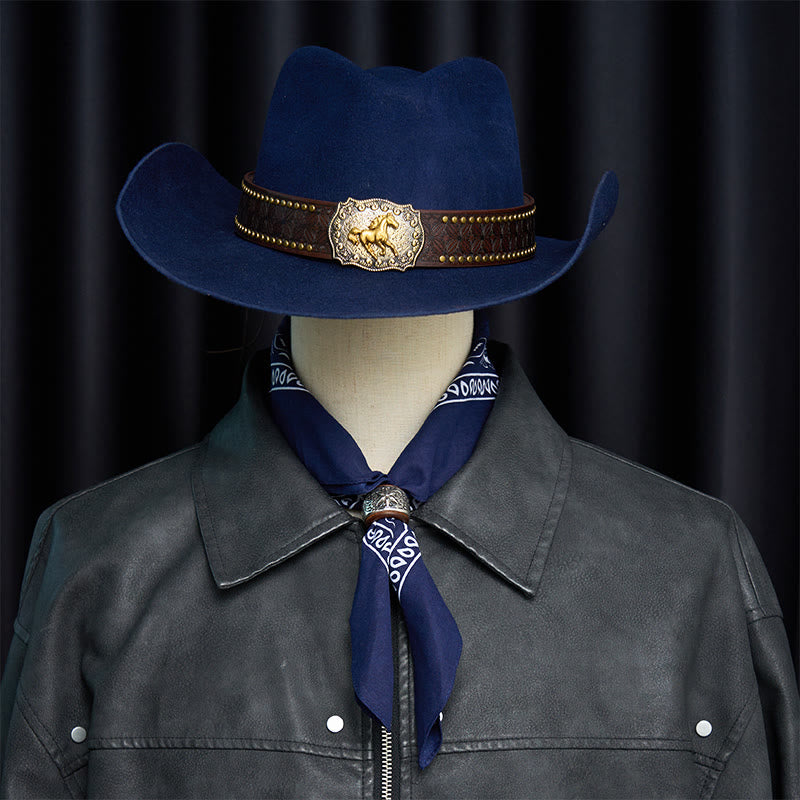 Pañuelo de bolsillo con estampado de anacardos y botón redondo hexagrama - image 1