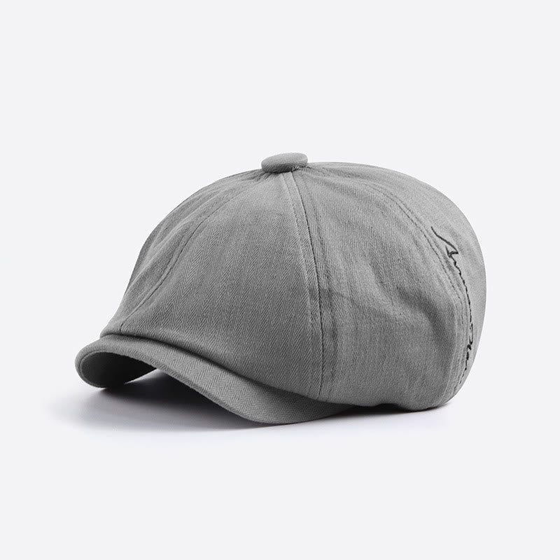 Gorro de boina estilo vendedor de periódicos con detalle bordado retro elegante para hombre - Gris - Ajustable (22-23 5/8") - image 2
