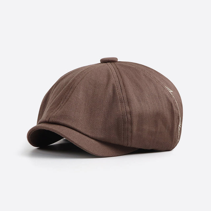 Gorro de boina estilo vendedor de periódicos con detalle bordado retro elegante para hombre - Café - Ajustable (22-23 5/8") - image 3