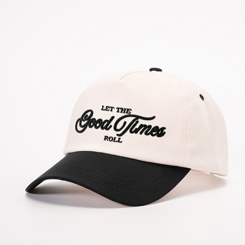 Gorra de béisbol bordada en dos tonos "Let the Good Times Roll" - blanco roto con negro - M (22-22 7/8") - image 2
