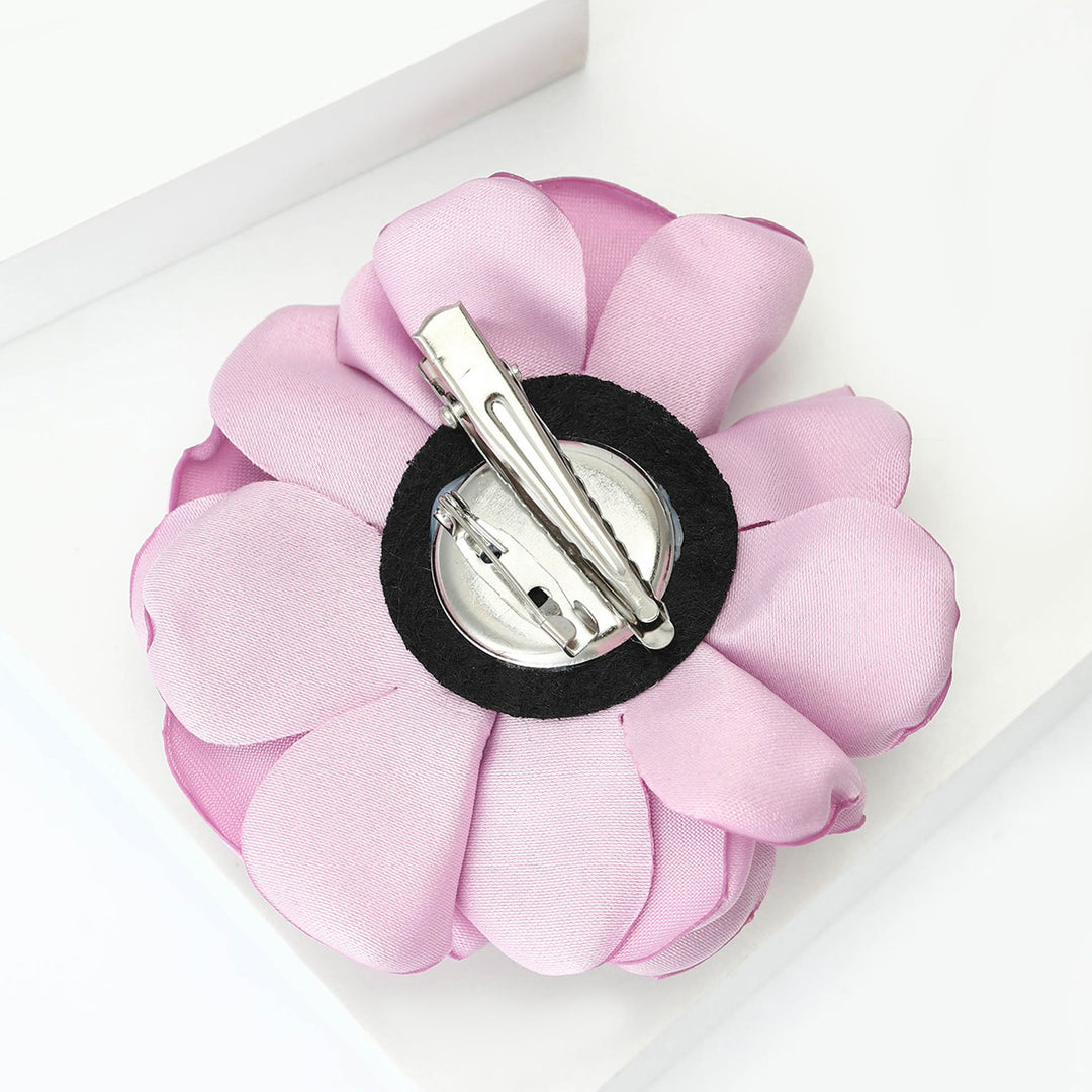 Broche elegante de satén brillante con rosa multicolor - image 9