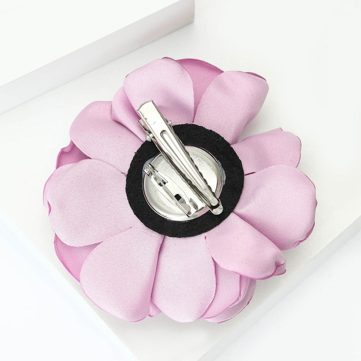 Broche elegante de satén brillante con rosa multicolor - image 9