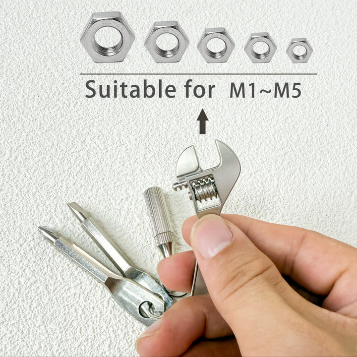 Miniherramienta de bolsillo 4 en 1, cuchillo, llave inglesa, destornillador y llavero - image 5