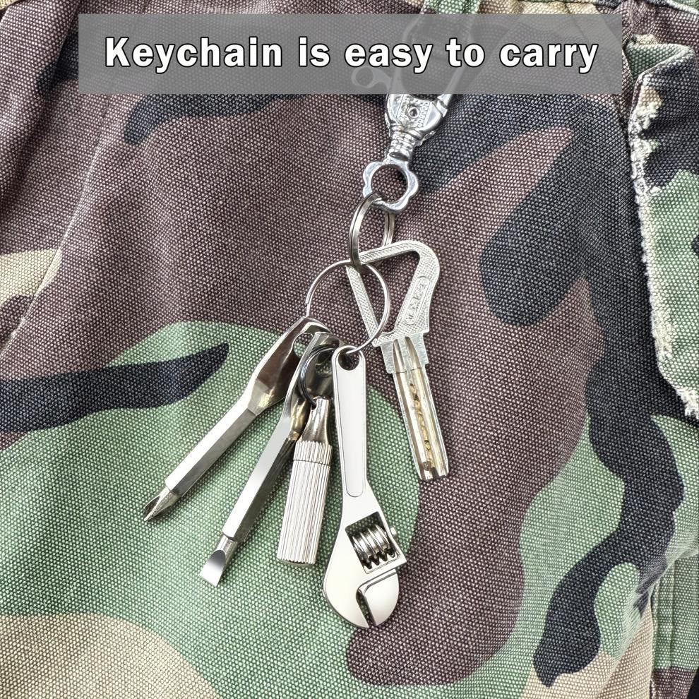Miniherramienta de bolsillo 4 en 1, cuchillo, llave inglesa, destornillador y llavero - image 2