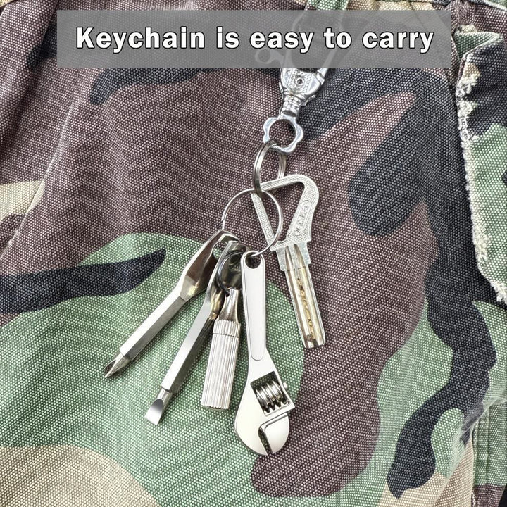 Miniherramienta de bolsillo 4 en 1, cuchillo, llave inglesa, destornillador y llavero - image 2