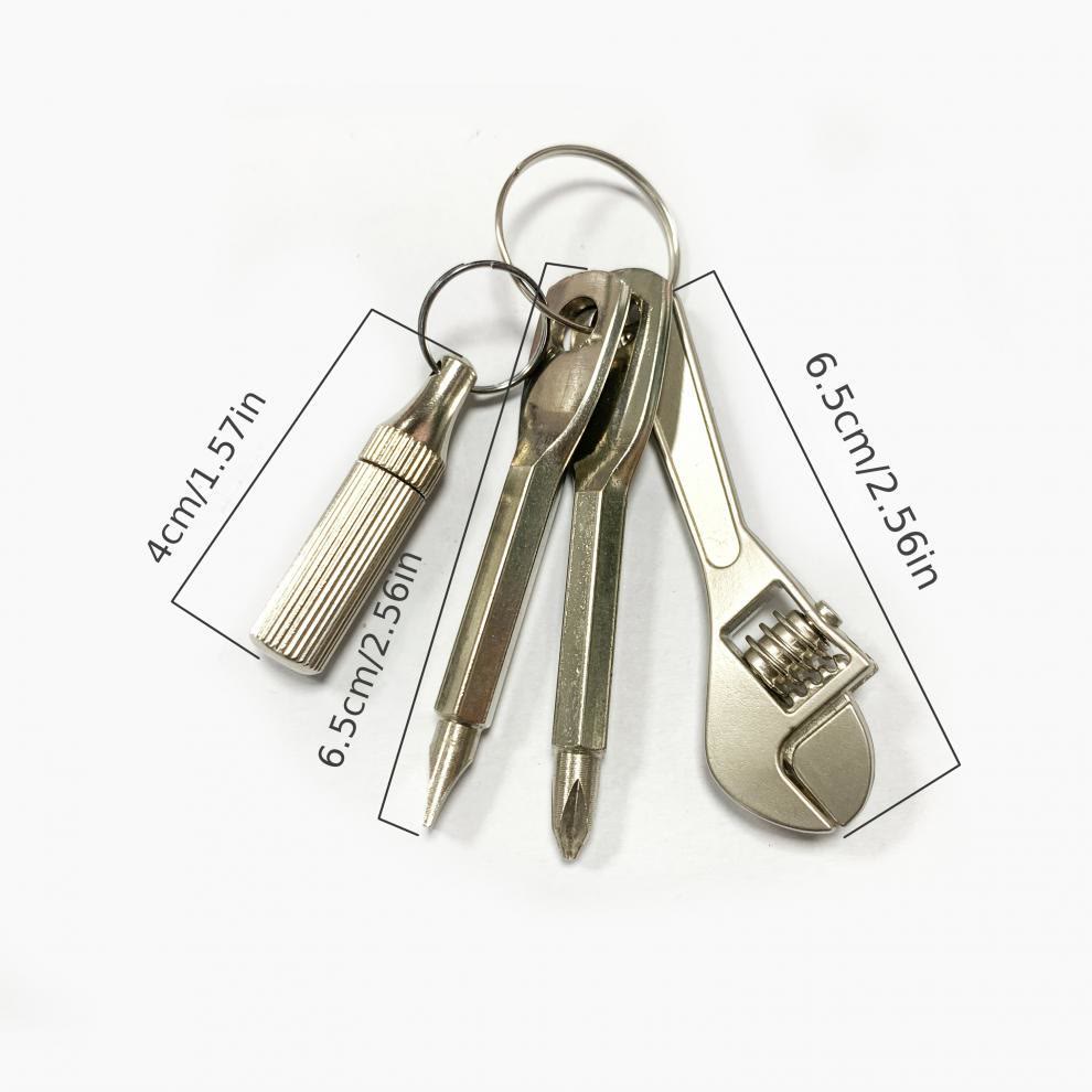 Miniherramienta de bolsillo 4 en 1, cuchillo, llave inglesa, destornillador y llavero - image 6