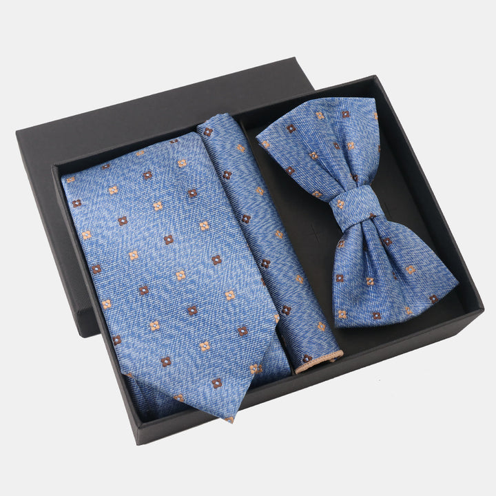 Conjunto de 3 corbatas y pañuelos de bolsillo con estampado de puntos degradados para hombre - Estilo #4 - image 6