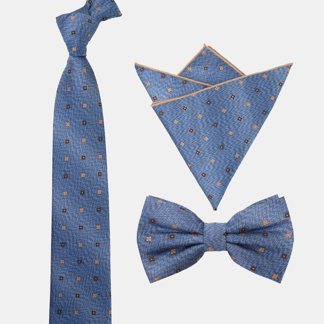 Conjunto de 3 corbatas y pañuelos de bolsillo con estampado de puntos degradados para hombre - image 7