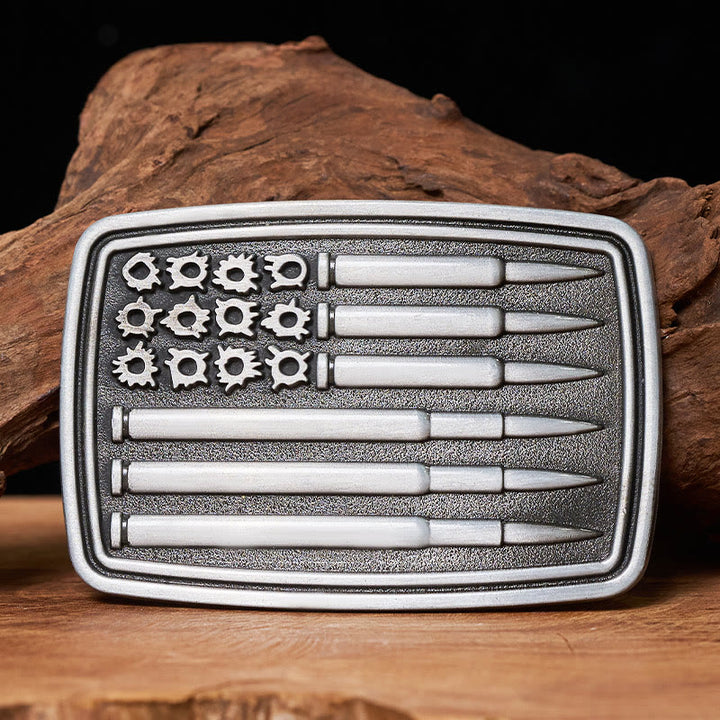 Cinturón de cuero con hebilla rectangular Silver Bullet para hombre - Sin cinturón - Cinturón no incluido - image 0