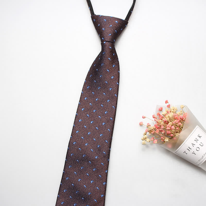 Corbata con cremallera y estampado de cachemira micro de moda para hombre