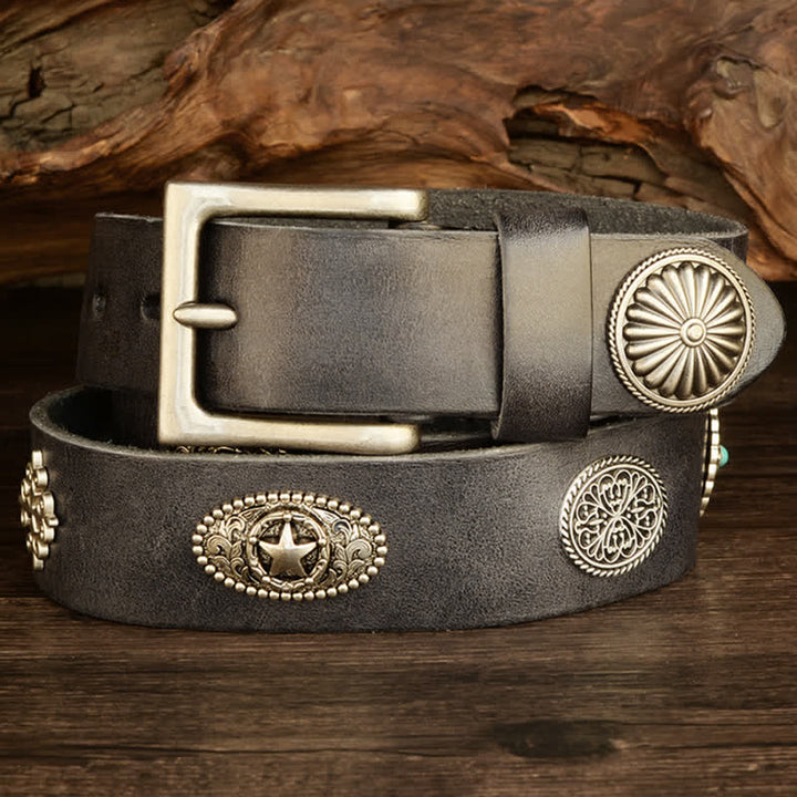 Cinturón de cuero con tachuelas de heavy metal punk para hombre
