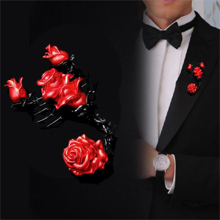 Broche de rosa de escorpión con personalidad masculina