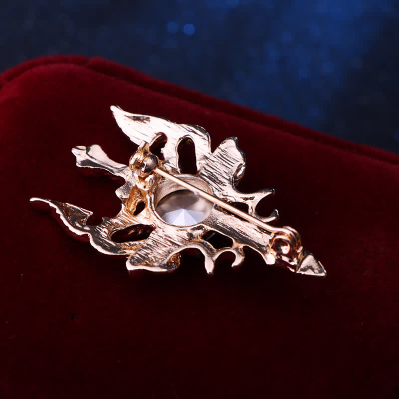 Broche de espada de dragón con gema retro para hombre