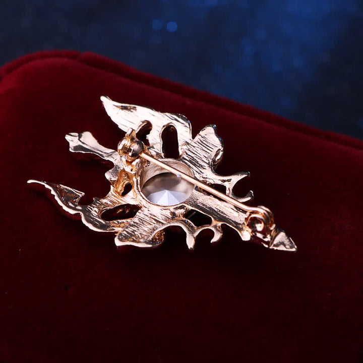 Broche de espada de dragón con gema retro para hombre