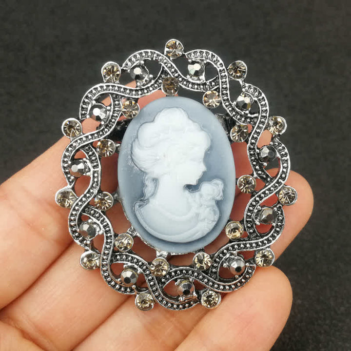 Broche de camafeo de reina del siglo XIX para mujer