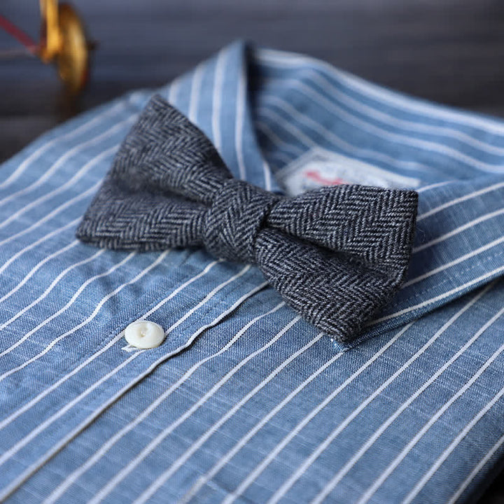 Pajarita sencilla de mezcla de lana y tweed para hombre