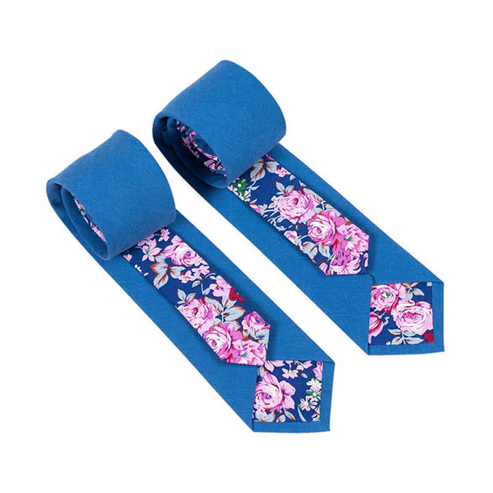 Corbata de hombre con diseño de patchwork floral y cuadros escoceses