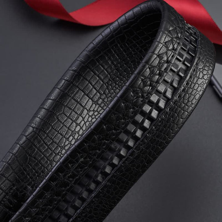Cinturón de cuero con hebilla de cabeza de leopardo y estampado de serpiente para hombre