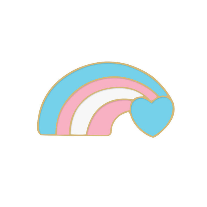 Broche con la bandera del arcoíris rosa y azul del Día del Orgullo, 6 piezas