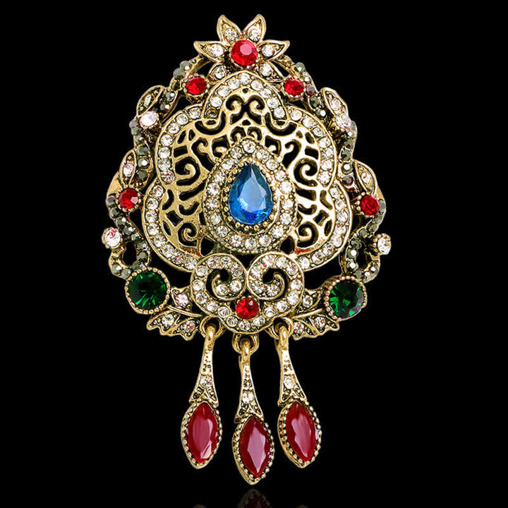 Broche de gota de agua bohemio exótico para mujer