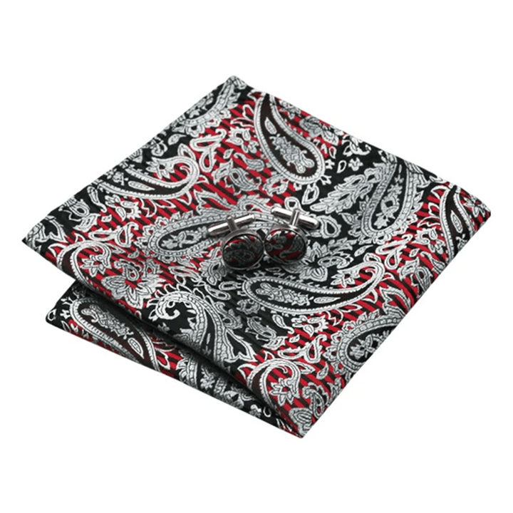 Conjunto de 3 corbatas de cachemira para hombre en rojo y negro