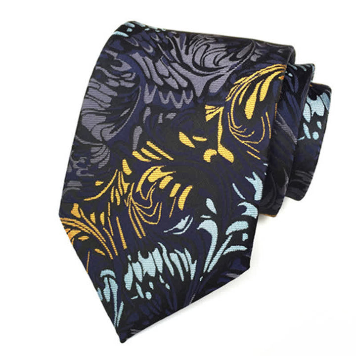 Corbata de flores con rayas de cachemira para hombre