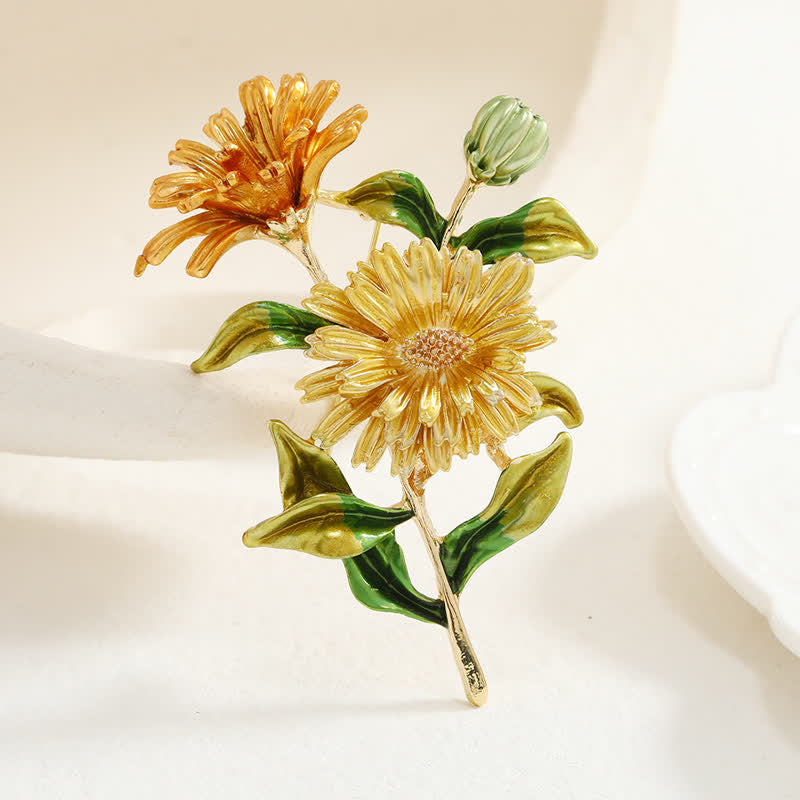 Broche creativo de margaritas florales para mujer.