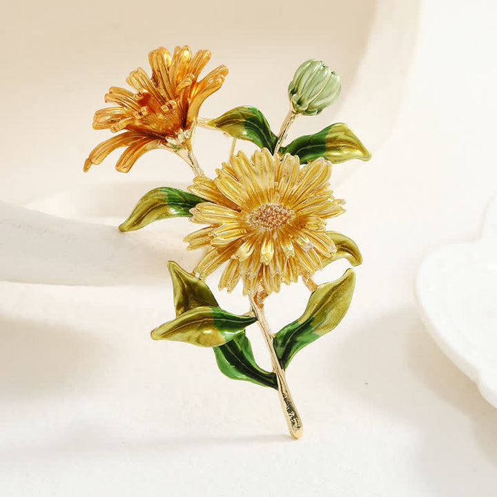 Broche creativo de margaritas florales para mujer.