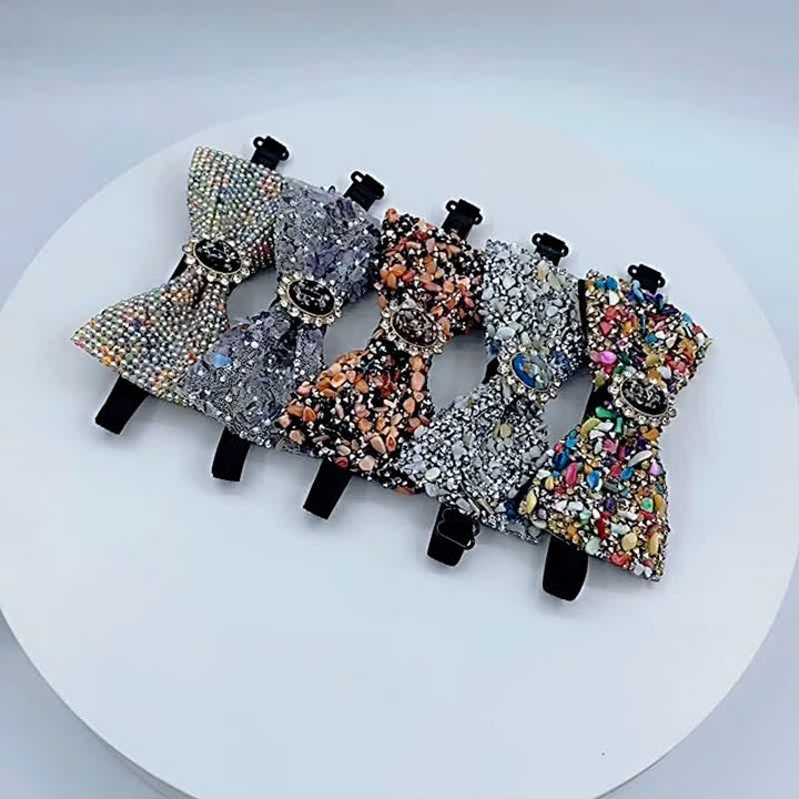 Pajarita para hombre con cuentas de colores y piedras naturales