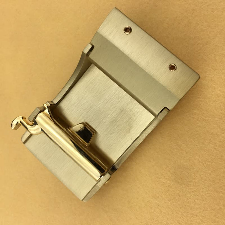 Cinturón de cuero con hebilla automática color turquesa y plumas en relieve para hombre hecho a mano