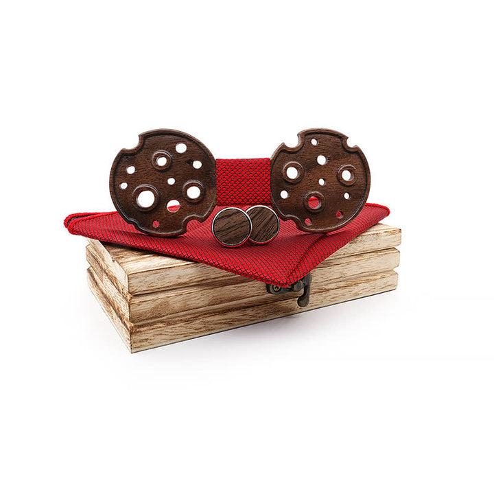 Juego de 3 pajaritas de madera con forma de círculo hueco para hombre