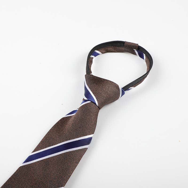 Corbata de rayas con cremallera para trabajo de hombre