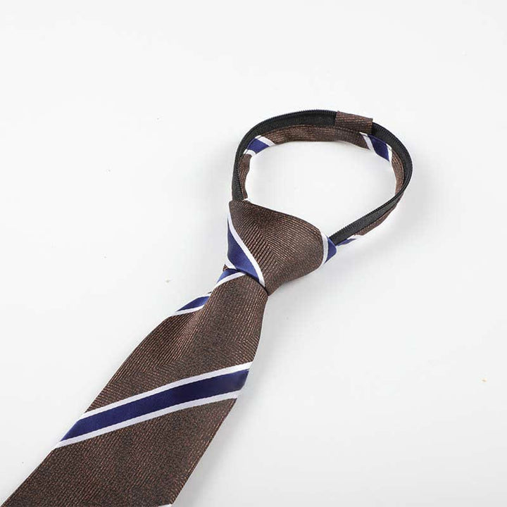 Corbata de rayas con cremallera para trabajo de hombre