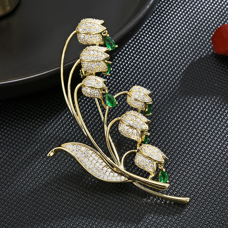 Broche de lirio de los valles para mujer